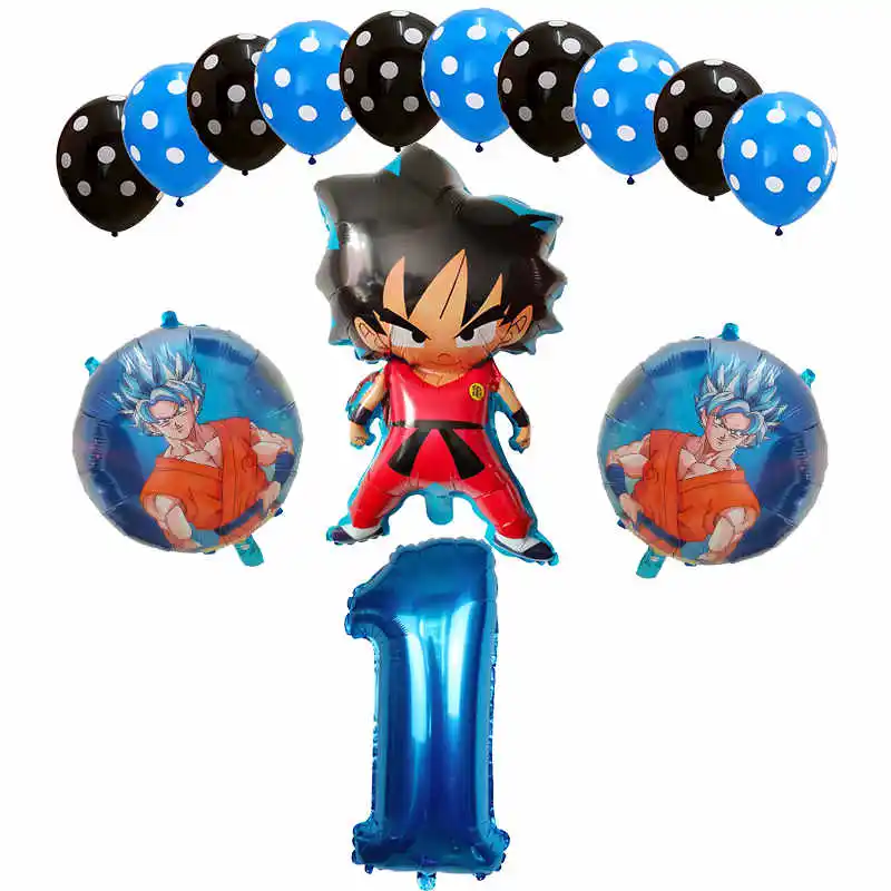 14 шт./компл. с мультяшными принтами, 7 Dragon Ball шар вуконг» Фольга шар шара с цифрой День рождения украшения Гоку для мальчиков детские игрушки расходные материалы