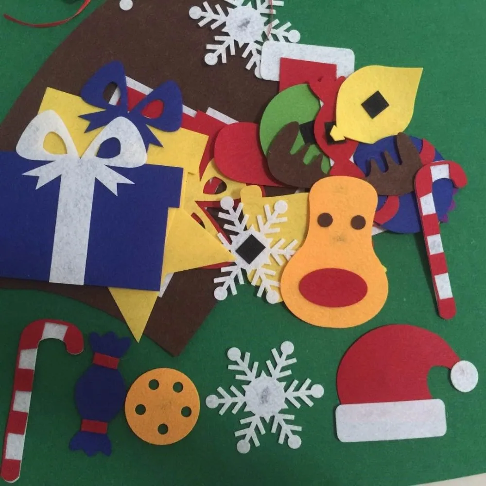 Дети Дошкольное ремесло DIY войлочная Рождественская елка с орнаментом Детские