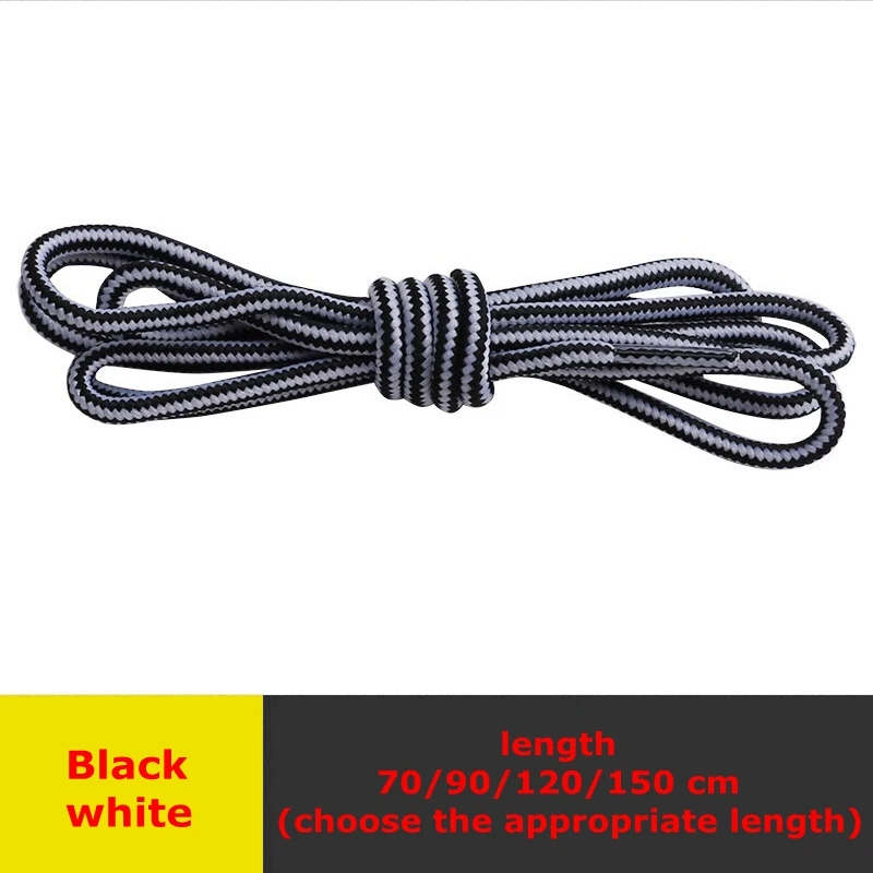 Black white Высококачественные круглые шнурки; двухцветные шнурки для обуви; унисекс; уличные спортивные ботинки martin для отдыха; 1 пара - Цвет: Black white
