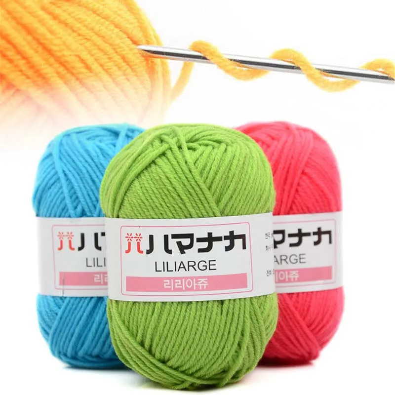 Пряжа 4PLY мягкая 25 г мягкий хлопок ручная работа Детская Красочные шерстяные