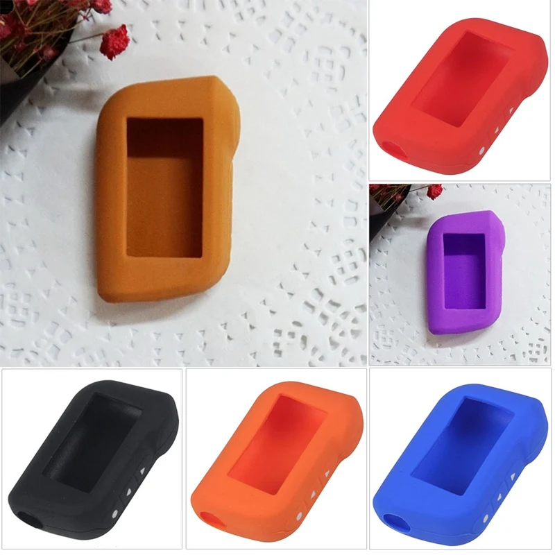 

Hot Silicone Car Key Cover Case Shell Fob Keychain Silicone Car Key Cover Case fit for Star line A93/A63 Russian Version