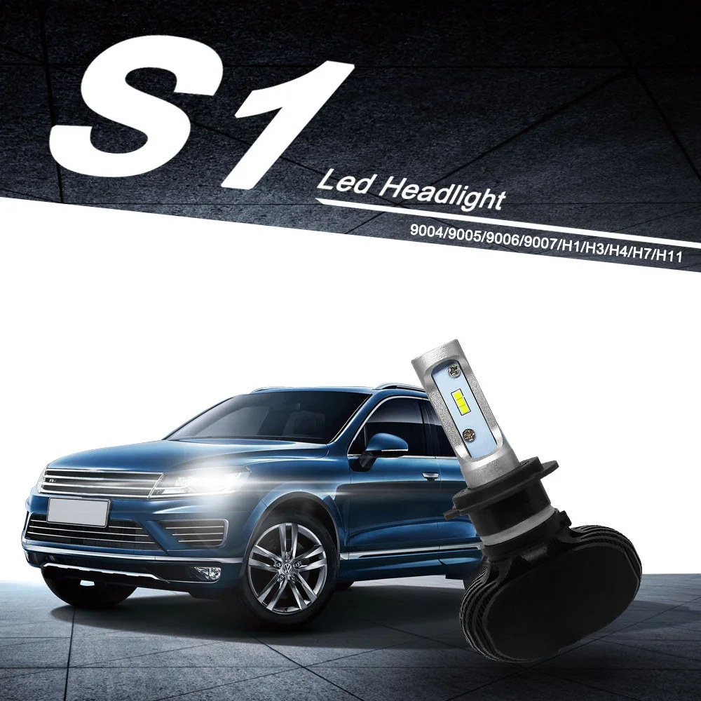 2 шт. 8000LM 50W 6000K трансграничной S1 Автомобильный светодиодный фары Amazon Япония станция Горячая распродажа! автомобильных огней