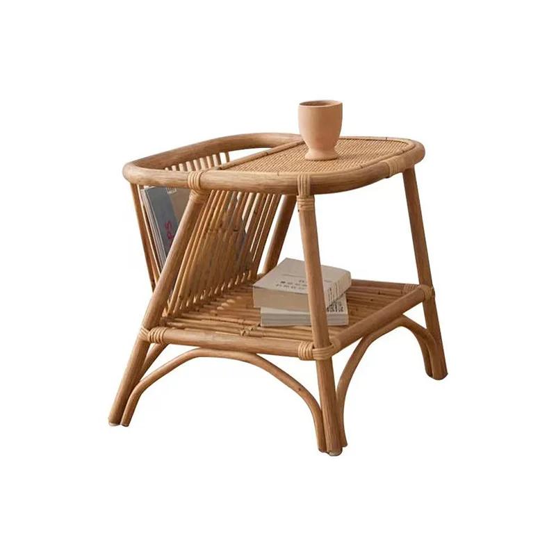 Маленький журнальный столик MIDOSHARK ручной работы с корзиной для хранения | Мебель