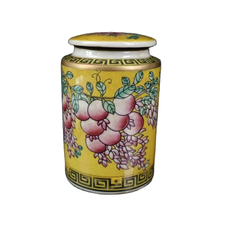 

Китайский Старый Фарфор кракле полированного пастельных Duozi Duofu узор баночка с крышкой