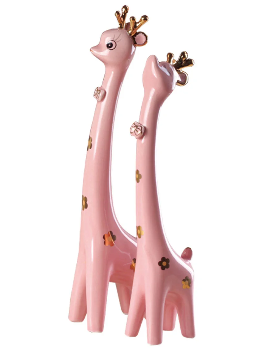 

2pcs/set Modern ceramic couples Sika deer home decor Crafts Ceramic arts animal figurines & Miniatures creative wedding gifts
