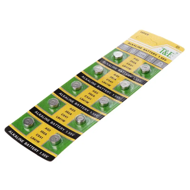 Ячейки щелочной Батарея аккумулятора кнопочного типа SR41 192 L736 384 SR41SW CX41 LR41 392 цепь Лампы Палец светильник Часы игрушки пульт дистанционного управления