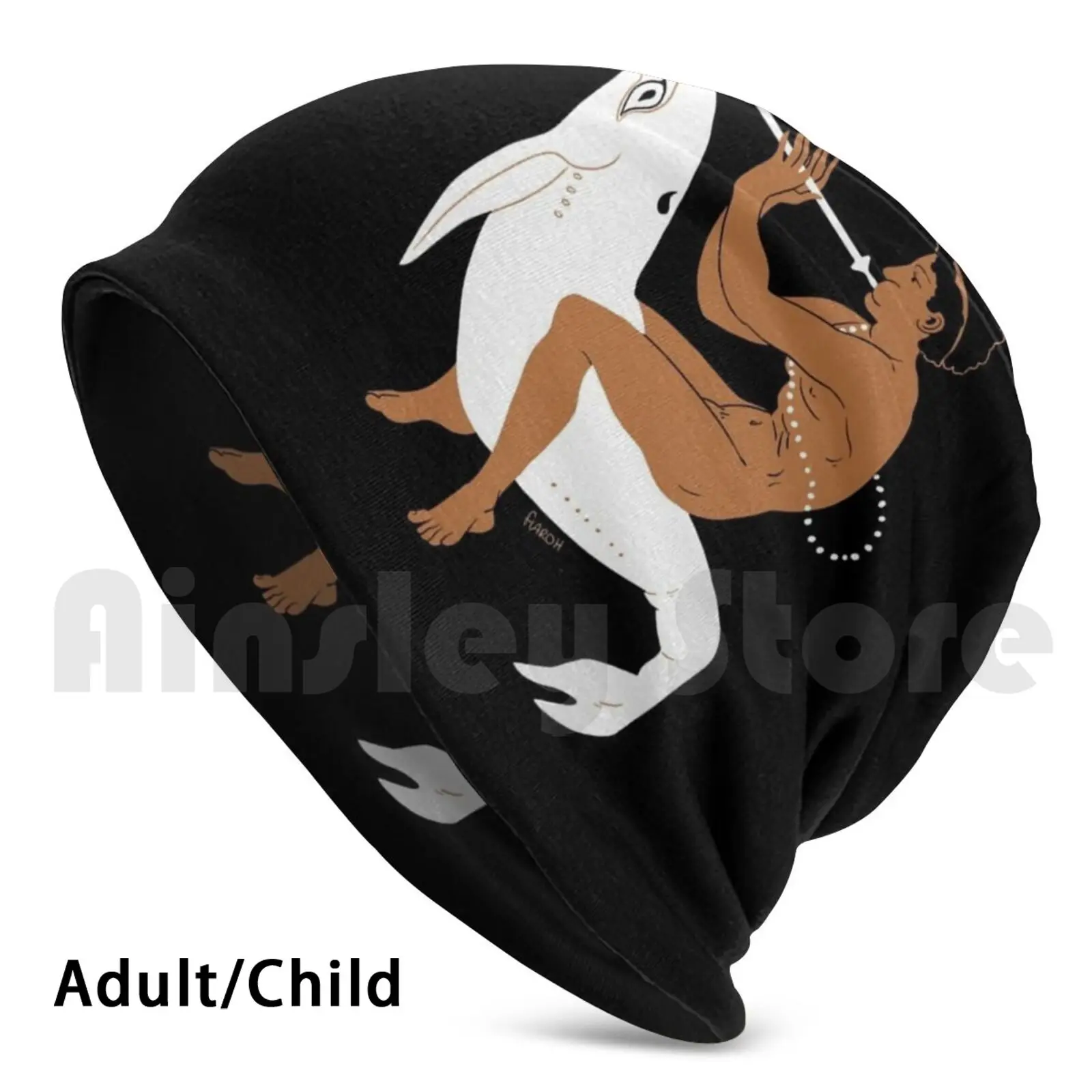 

Etruscan Youth Riding Dolphin Beanies Pullover Cap Comfortable Etruscan Etruria Ancient History Amphora Classics