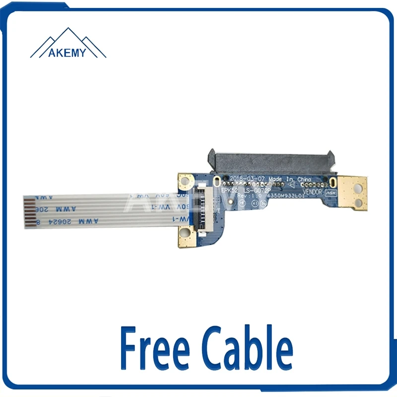 

Akemy NEW Original For HP 15-DA 15-DB HDD HARD DRIVE CONNECTOR CABLE BOARD LS-G072P 435OM932L01 8pin 100% Tested Free Cable