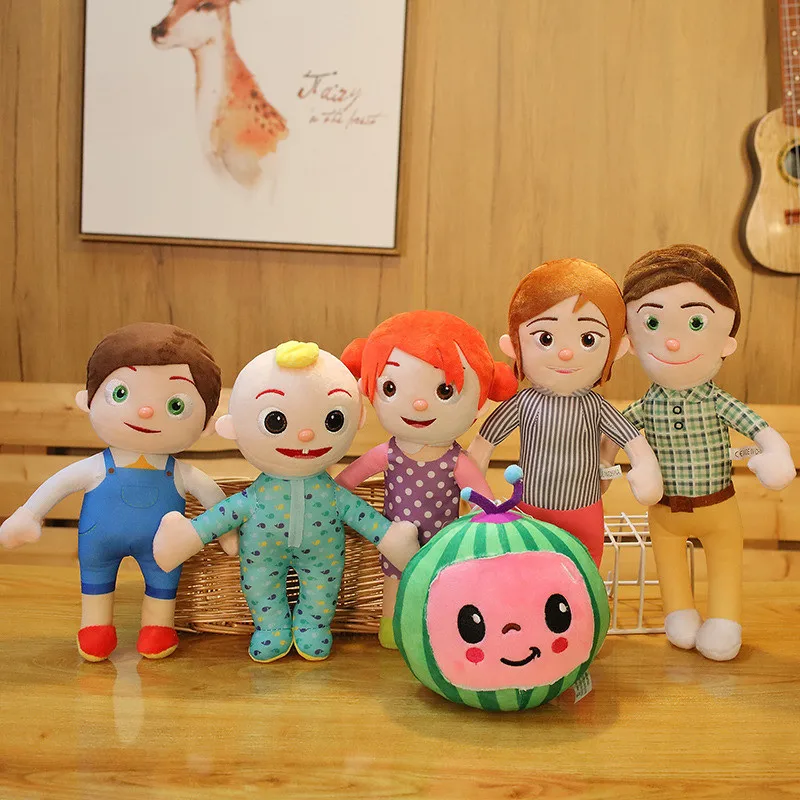 

Anime Figures JOJO Family Watermelon Kawaii Plush Toy Animation Of Baby English Early Education Childrens Birthday Gift