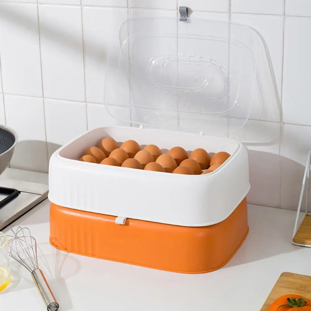 

Многофункциональная коробка для яиц, Противоударная, компактная, прозрачная крышка, стабильный Штабелируемый Держатель для яиц в холодиль...