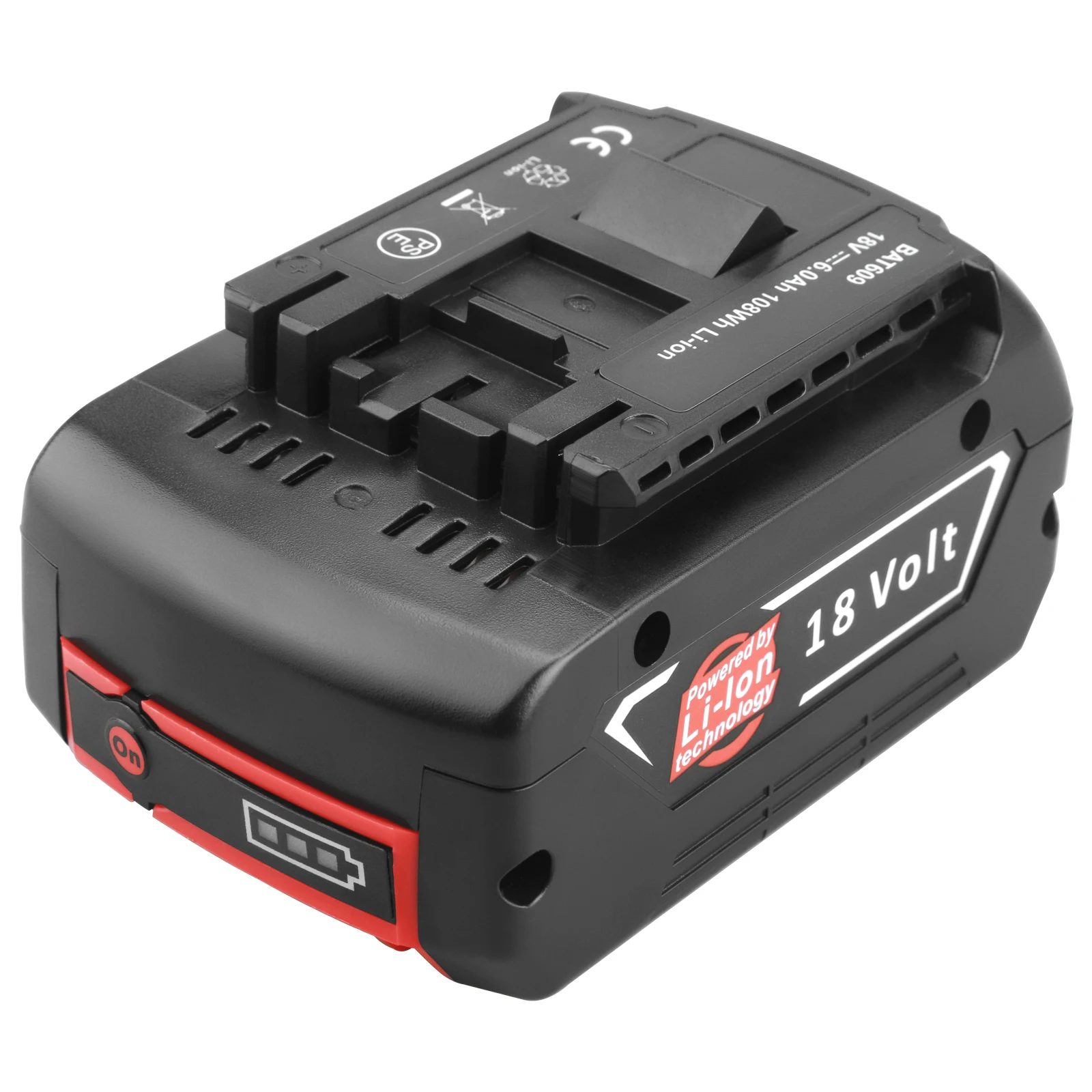 

6000mAh BAT609 Rechargeable Battery Replacement For Bosch 18V Battery Backup 6.0Ah Portable BAT618 BAT619 Indicator light