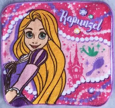 rapunzel Милое Ариэль Рапунцель принцесса Минни мультфильм хлопок полотенце для лица дети девочка подарок на день рождения 16 см* 16 см - Цвет: rapunzel