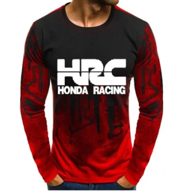 

NEW Fashion Casual Cotton Men Hoodies HRC race motorcycle Car Logo Printed Gradient pullover Sweatshirts HipHop Harajuku