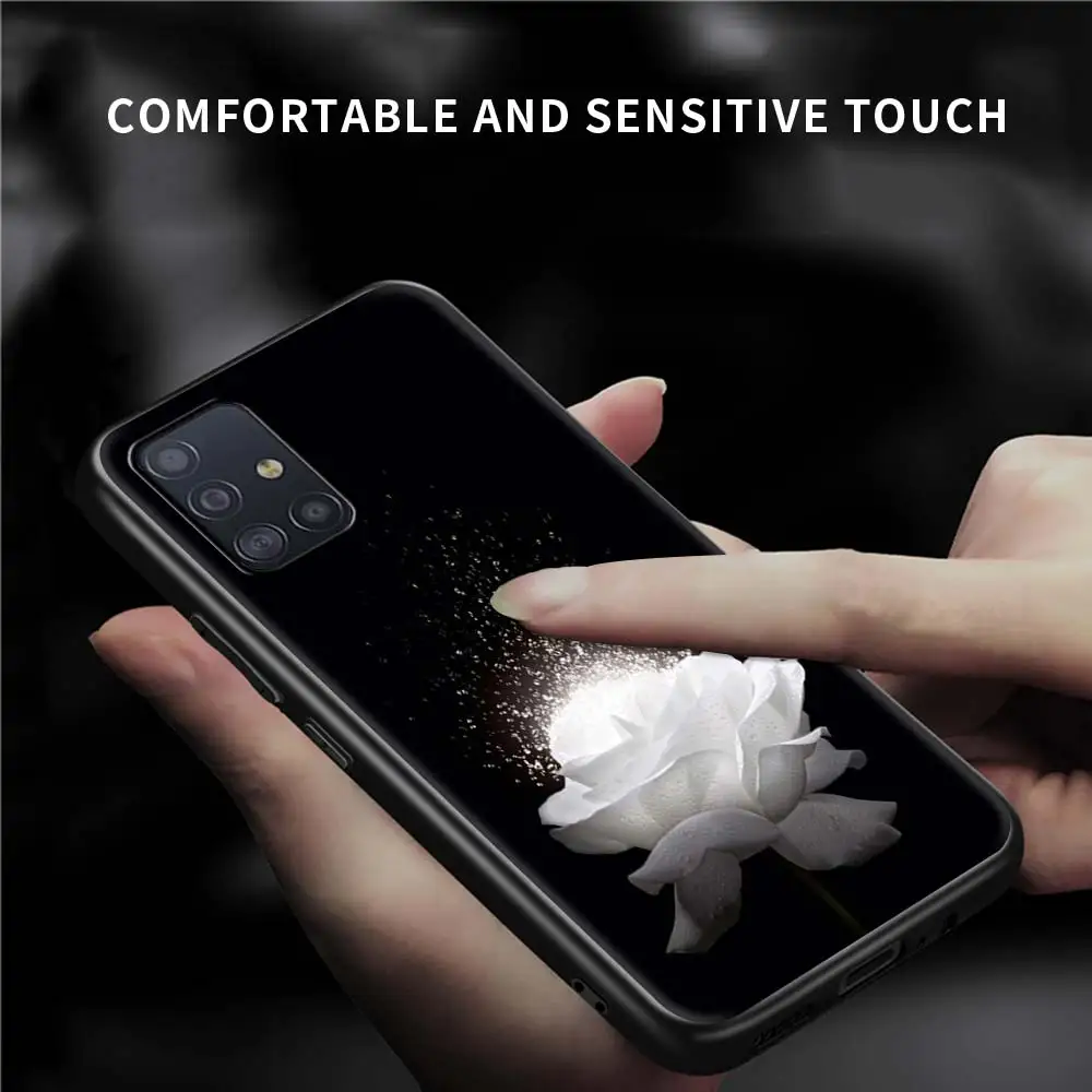 

Simple Cute Case For Samsung Galaxy A51 A71 A21s A31 A12 A32 5G A21 EU A52 4G A41 A11 Silicone Black Phone Cover