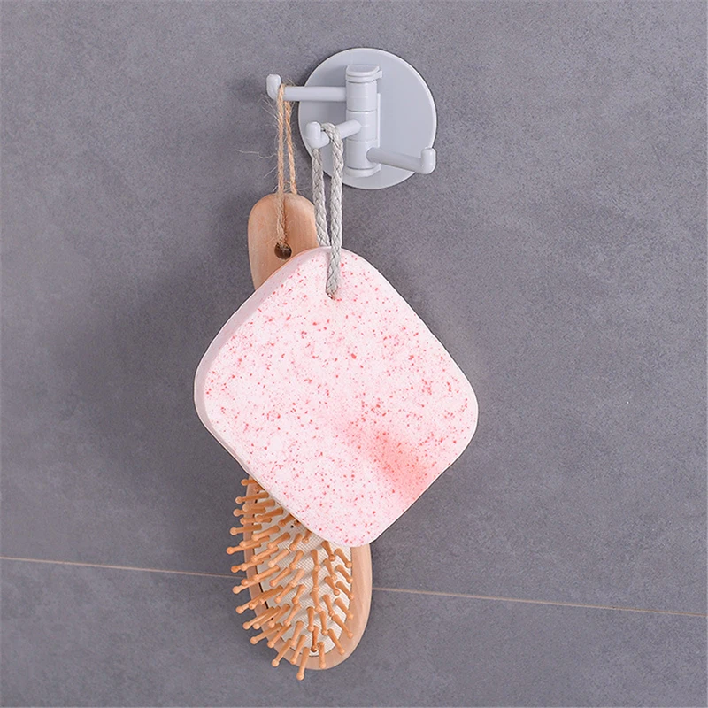 

Rotatable Seamless Adhesive Hook Strong Bearing Stick Hook Kitchen Wall Hanger Bathroom Kitchen supplies Hooks Dropshipping