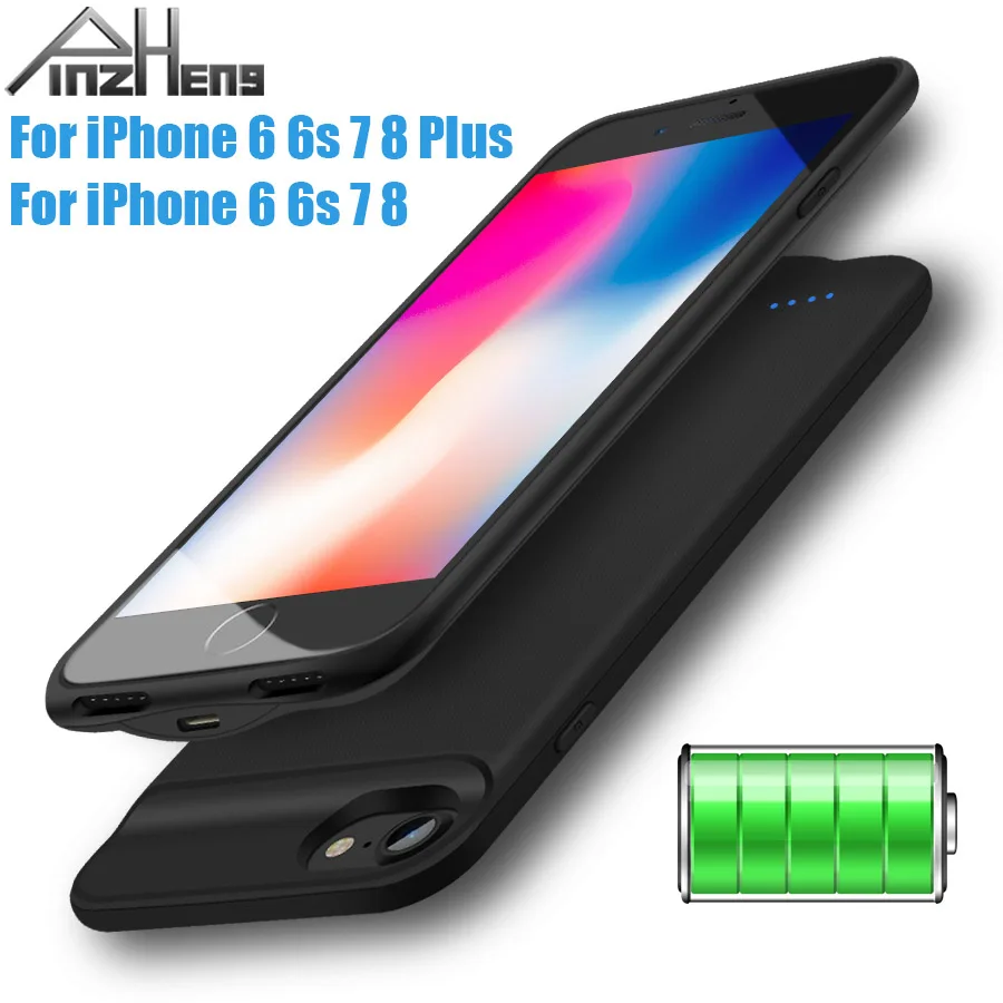 PINZHENG чехол для зарядки аккумулятора iPhone 6 7 8 6s Plus чехлы тонкий внешний чехол|Чехлы