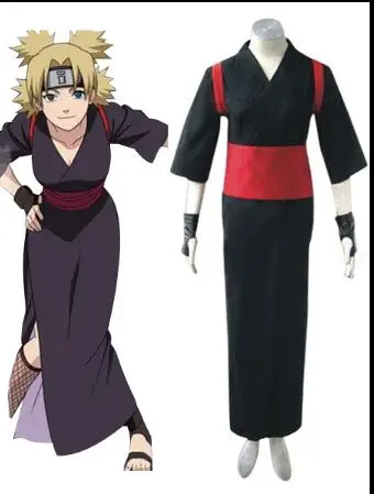 Аниме Шипуден Нара кимоно Темари косплей костюм Хэллоуин Карнавальный наряд на
