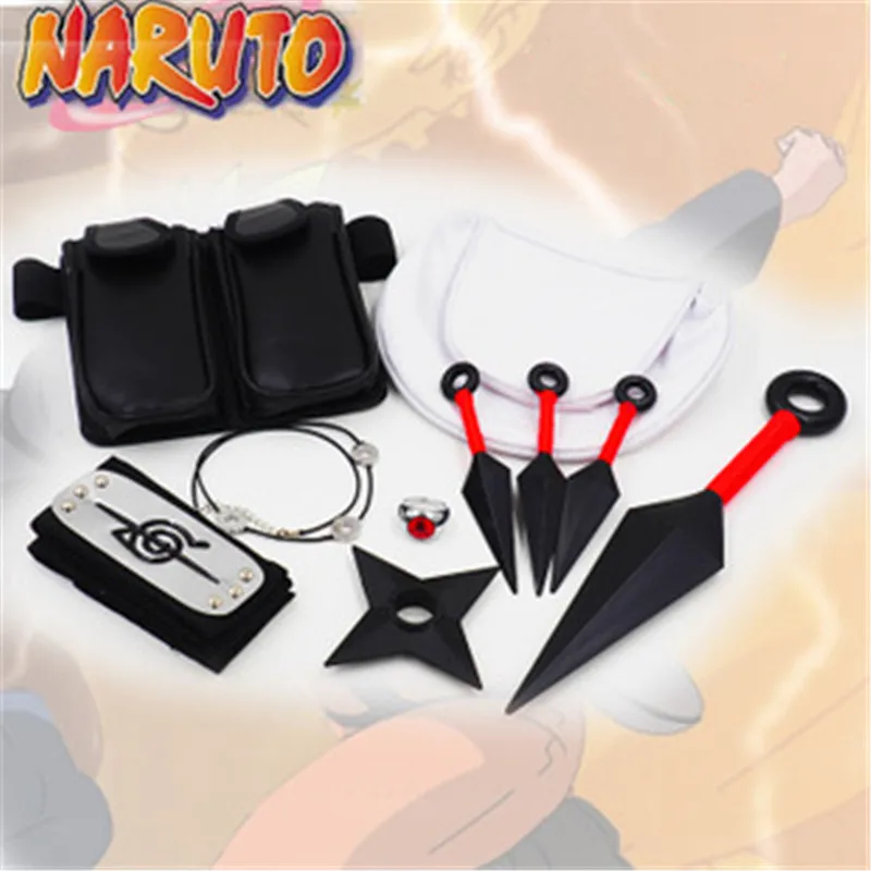 Реквизит Наруто Аксессуары для косплея Shuriken Kunai сумка Учиха Итачи наборы ниндзя