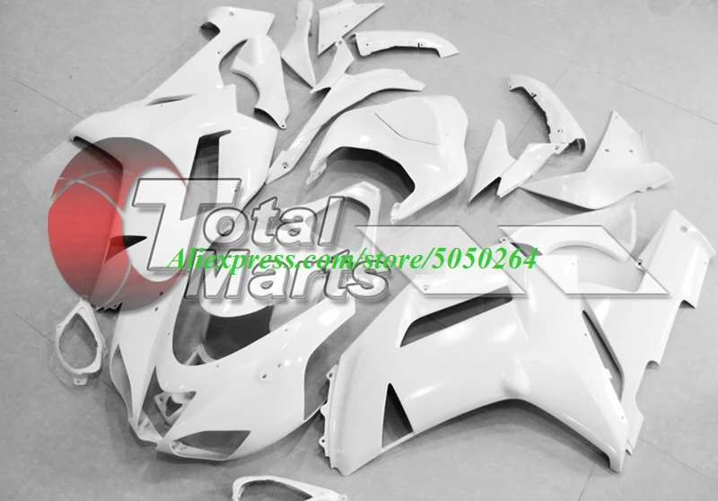 

4Gifts New ABS bike Fairings Kit Fit for kawasaki Ninja ZX6R 636 2007 2008 07 08 6R ZX-6R Bodywork set white glossy