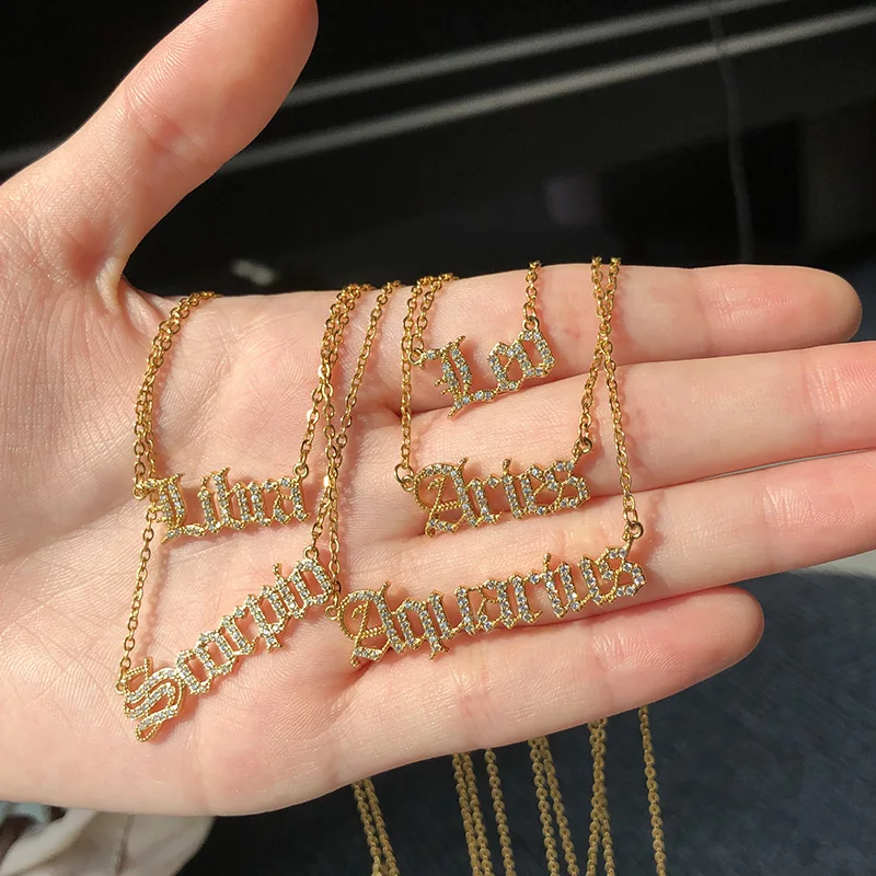 Циркониевое астрологическое ожерелье со знаками Зодиака для женщин и мужчин