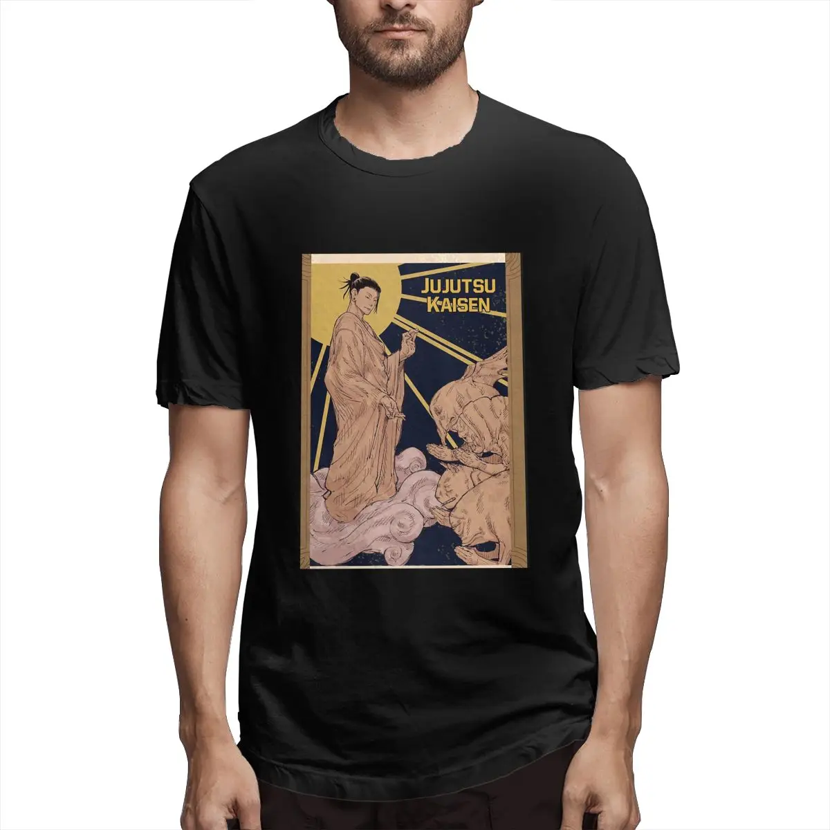

Manga Jujutsu Kaisen Suguru Geto Men's Unique Tee Shirt Short Sleeve Crew Neck T-Shirt 100% Cotton Printed Clothes