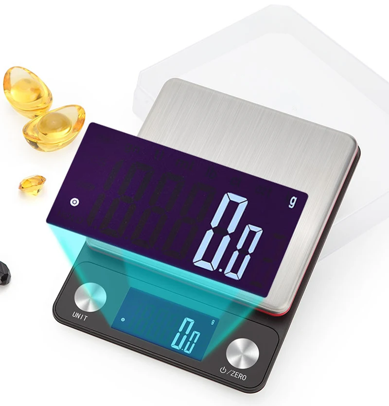 5 кг/3 кг 0,1 г lcd электрические цифровые кухонные весы электронные пищевые весы измерительные инструменты с прозрачный лоток g/lb/gn/tl/ml/ct/oz/ozt
