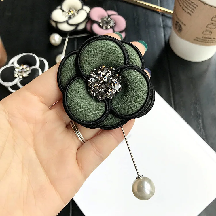 I Remiel украшение ткань цветок брошь для кардигана жемчужный шарф ретро Камелия