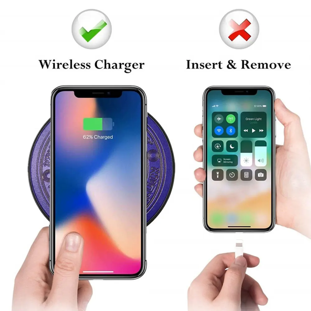 Беспроводное зарядное устройство Qi для iPhone X XS XR 7 8 Samsung S8 S9 Plus|Зарядные устройства