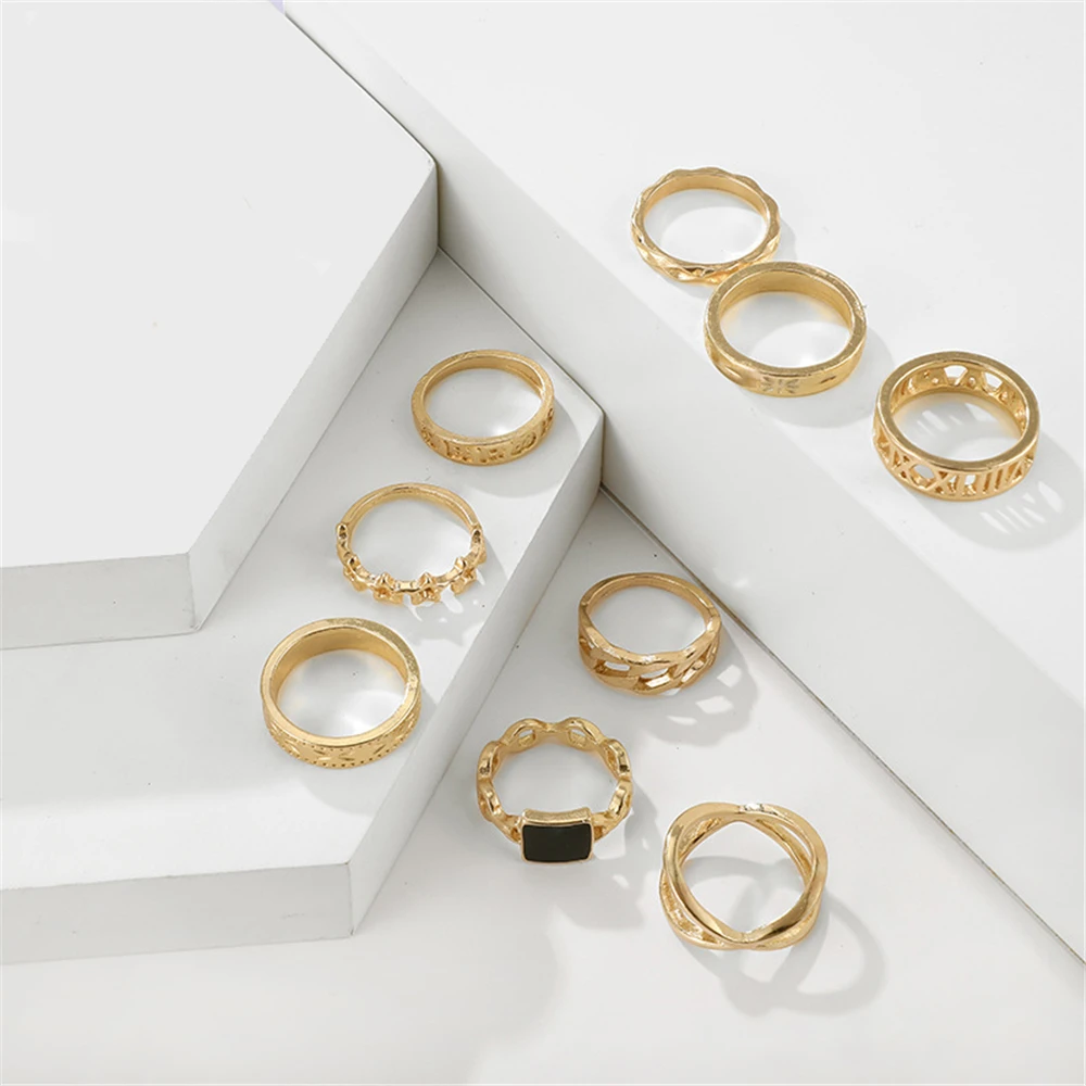13 шт./компл. винтажные богемные геометрические шарнирные кольца набор для женщин