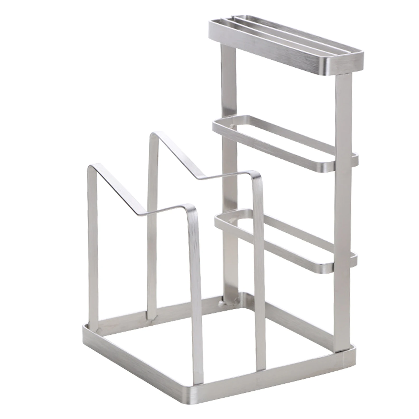 

Storage Holder Multi Layer Plate Shelf Countertop Home Cutting Board Rack Kitchen Organizer Dish Stainless Steel Stand Pot Lid