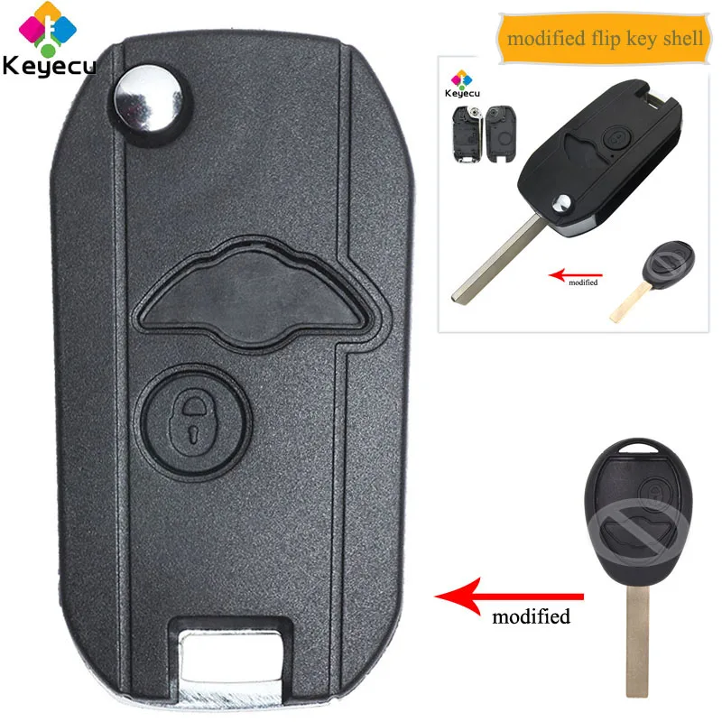 KEYECU сменный модифицированный складной чехол для ключей с 2 кнопками-FOB BMW Mini Cooper S