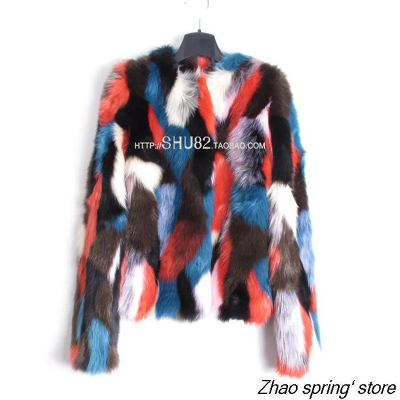 

Coat Limited 2020 O-neck Vest Faux Full Rabbit European Grand Prix Branded New Winter Imitation Fox Color Long-sleeved Jacket