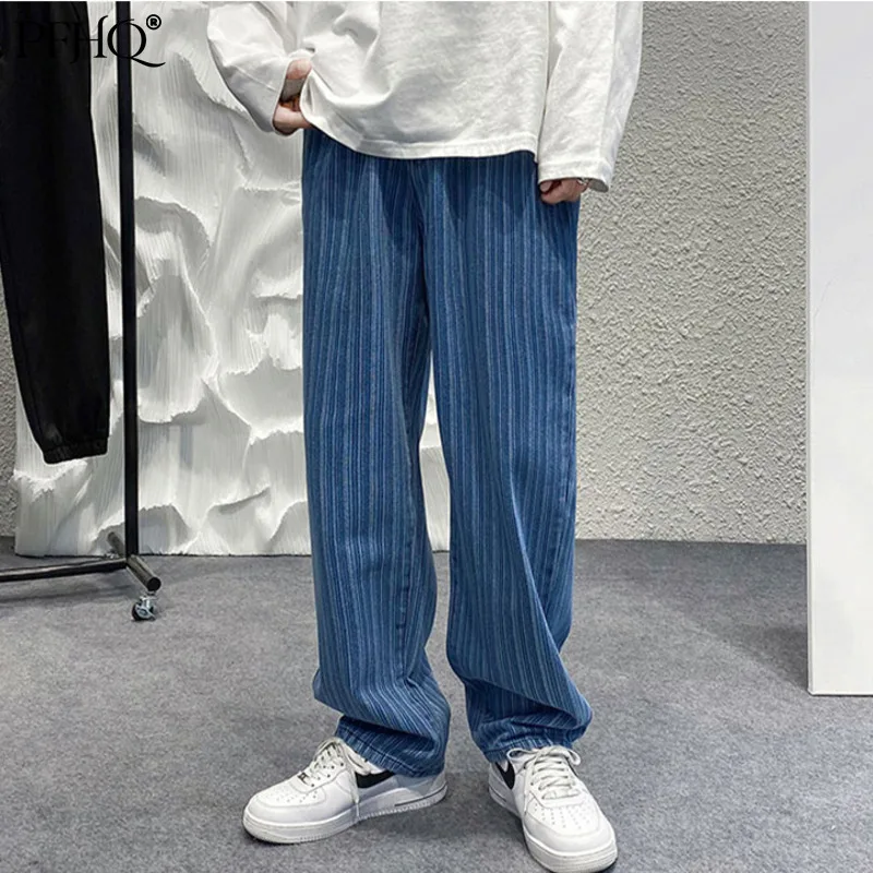 

Мужские джинсы в стиле Харадзюку, с широкими штанинами