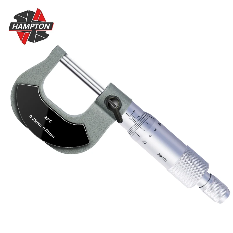 

HAMPTON Micrometer Caliper 0-25mm 0.01mm Outerside Micrometer Metric Gauge Carbon Steel Measuring Caliper
