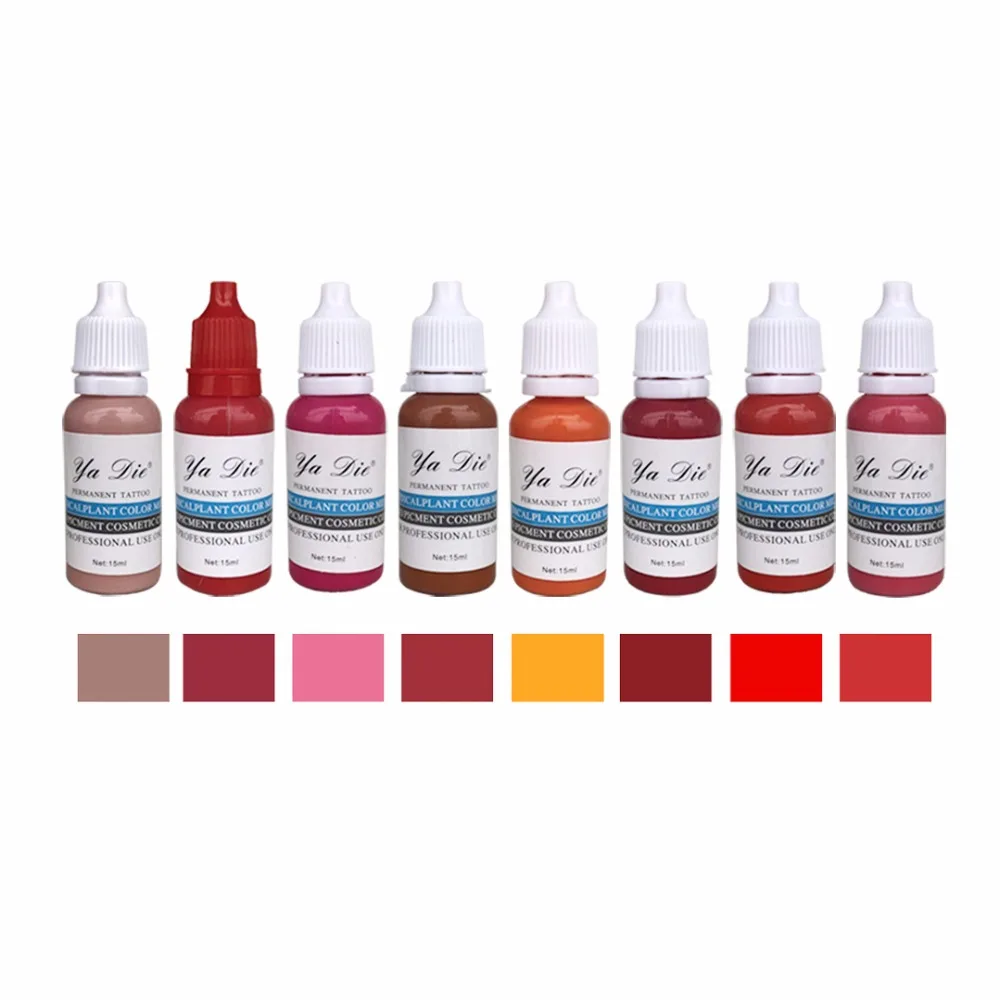 

16 colors Permanent Makeup Micro pigments Set Tattoo Ink Cosmetic 15ml Kit For Tattoo Eyebrow Lip Make up Mixed color