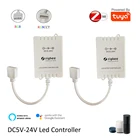 Умный контроллер светодиодной ленты TUYA Zigbee, контроллер с регулируемой яркостью, 12 В, 5 В, 24 В, RGB, RGBCW, RGBCCT, работает с Alexa Echo Plus, ZHA Zigbee2MQTT