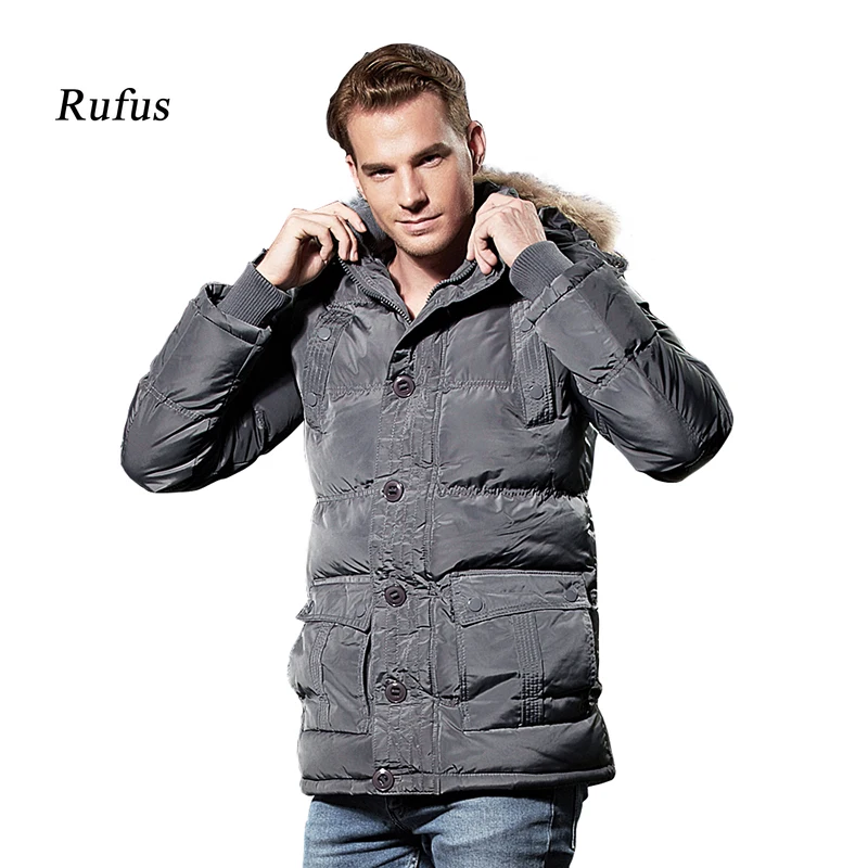 Мужская зимняя хлопковая пуховая куртка с капюшоном парка зимнее повседневное