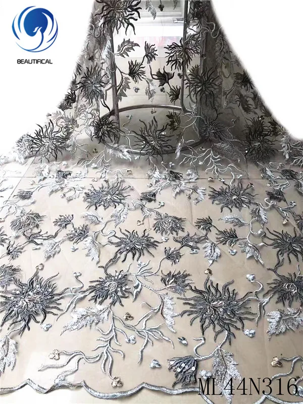 Красивая нигерийская кружевная ткань Цветочная с блестками новейший дизайн