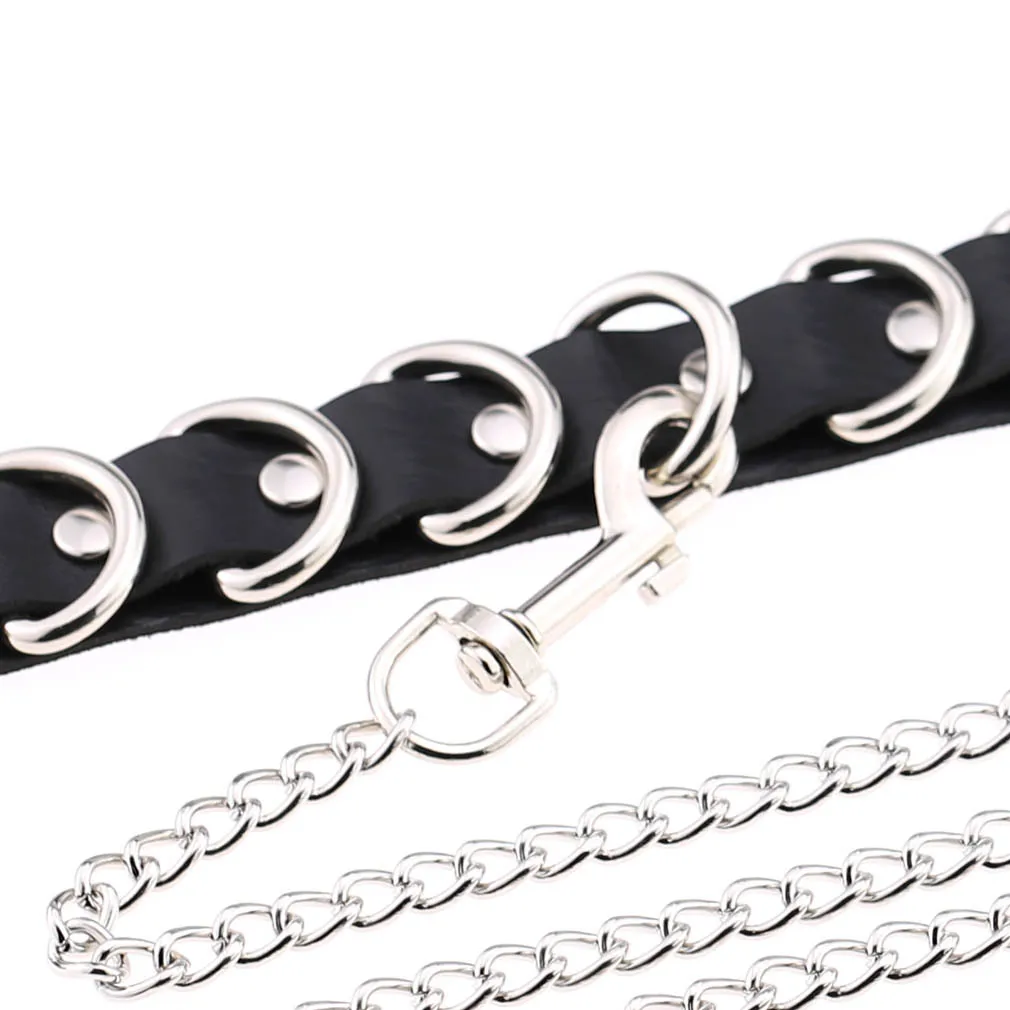 Gay Leather Slave Collar Necklace for Women Black Bandage and Leash Sex Games Couple Erotic Accessories Adjustable |