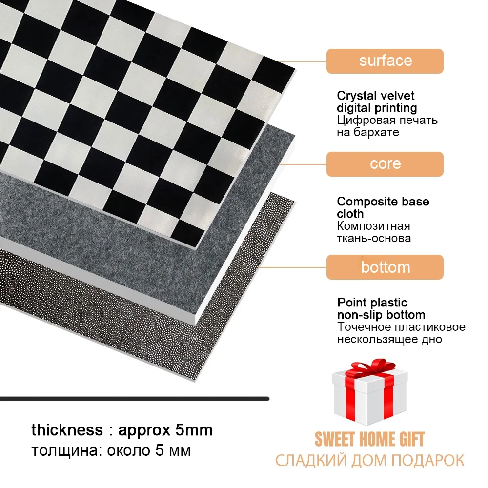 Современный клетчатый коврик для гостиной мягкий фланелевый нескользящий