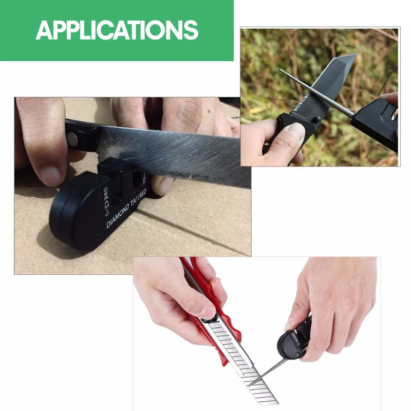 Portable Pocket Knife Sharpener Multifunction Foldable Sharpening Stone 3 Stages Ceramic Carbide Urvival Hunting Fishing Camping | Дом и сад