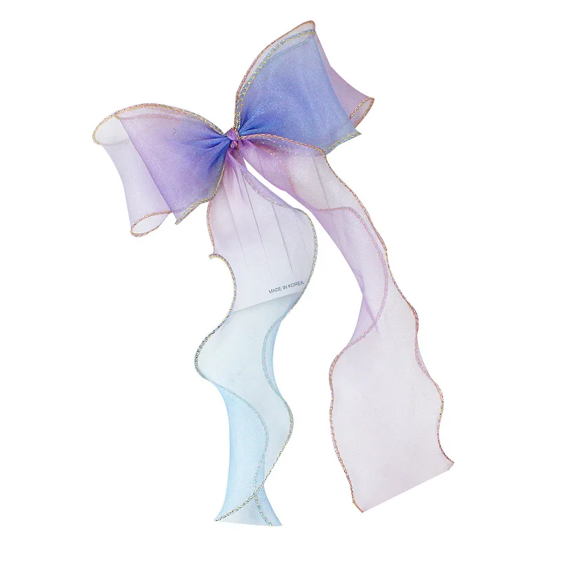 Horquilla con adorno de lazo para ni&ntilde;a, horquilla con doble gradiente, corona, Clip de pico de pato, pasadores adorables y dulces, accesorios para el cabello para beb&eacute;-4