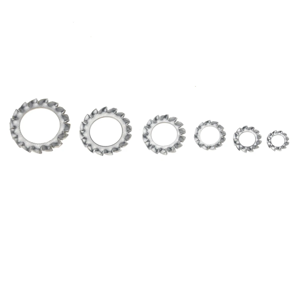300pcs/lot 304 Stainless Steel Serrated Lock Washer External Toothed Washers Set | Обустройство дома