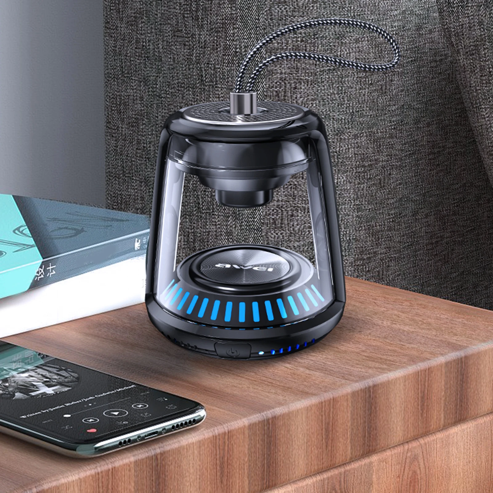 

Прозрачный акриловый водонепроницаемый беспроводной Bluetooth-динамик с питанием от USB, легко носить с собой в кармане