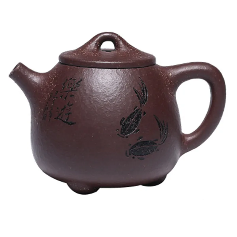 260cc Исин сырой руды грубой фиолетовый песок чайник все ручной работы высокий