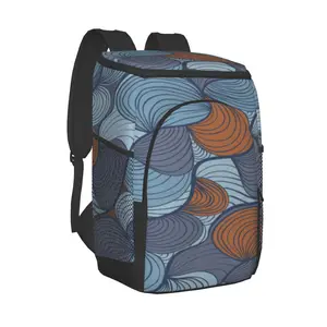 large cooler bag thermo lunch picnic box waves hairy shell insulated backpack ice pack fresh carrier thermal shoulder bag free global shipping