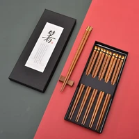 5 pairs eco friendly traditional reusable wooden chop sticks stylish natural wooden tableware classical nobel chopsticks
