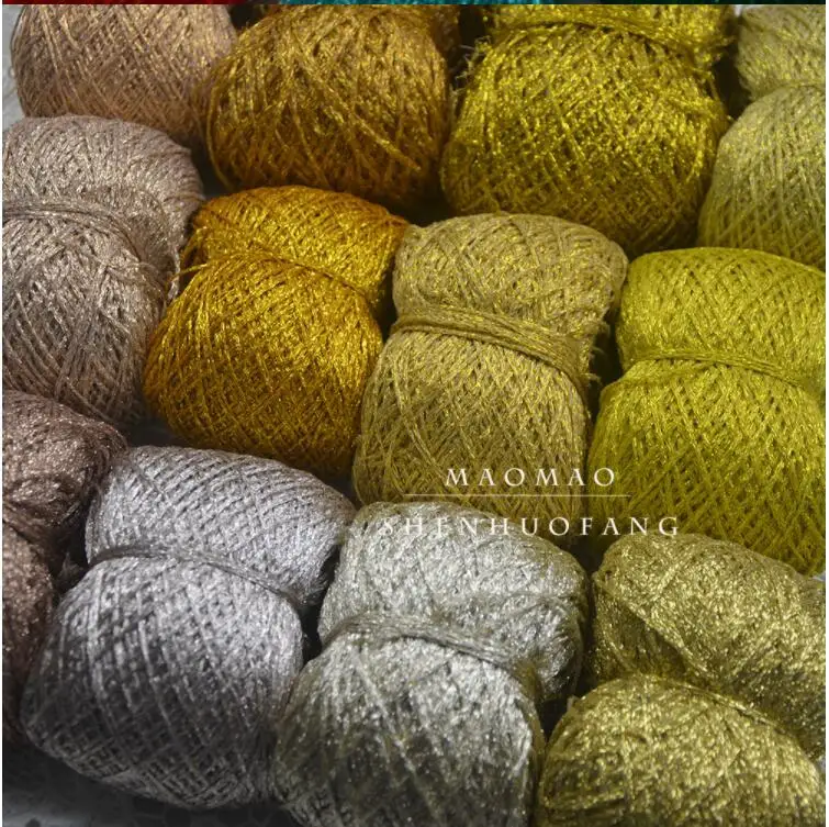 50 г/лот металлическая пряжа для вязания крючком хлопковая вязания|Пряжа| |
