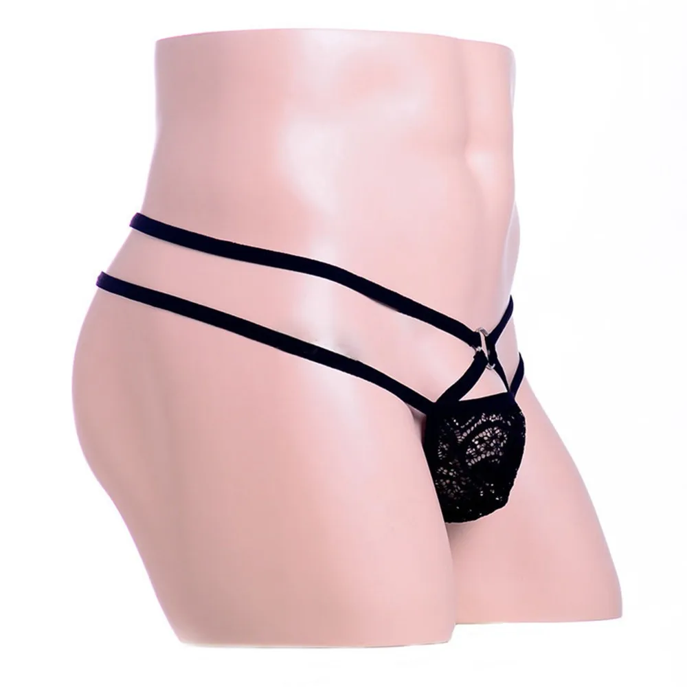 

Men Sexy Lace G-String T-Back Briefs Sissy Panties Lingerie Underpants Underwear High Quality Men's Sexy Underwear