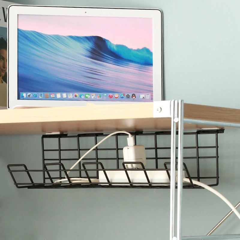 

1Pc Under Desk Cable Management Rack Compact Cable Organizer Storage Rack